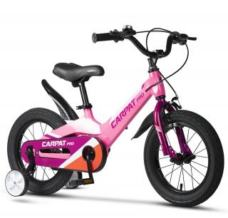 Bicicleta copii 16   CARPAT Pro 16122, cadru aluminiu, frane V-Brake tambur, roz fucsia, varsta 4-6 ani