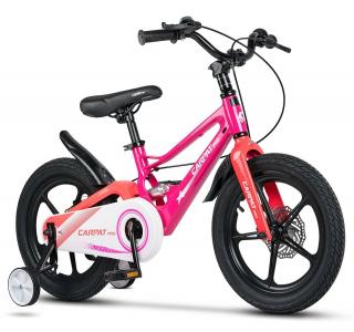 Bicicleta copii 16   CARPAT Pro 16144, cadru aluminiu full-suspension, jante magneziu, fucsia, varsta 4-6 ani