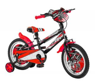 Bicicleta copii 16   MITO BadKid Racing, negru rosu, varsta 4-6 ani