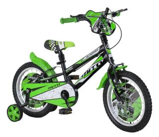 Bicicleta copii 16   MITO BadKid Racing, negru verde, varsta 4-6 ani