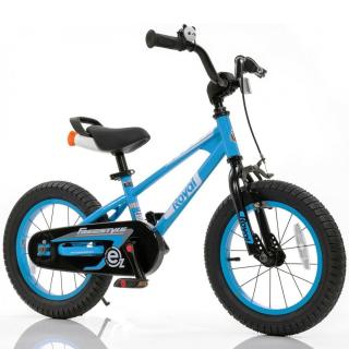 Bicicleta copii 16   ROYAL BABY Freestyle EZ, pedalier detasabil suport picioare, albastru, varsta 4-6 ani