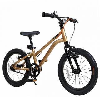 Bicicleta copii 16   ROYAL BABY Kable-Belt, cadru aluminiu SuperLight, transmisie pe curea, auriu,  varsta 4-6 ani