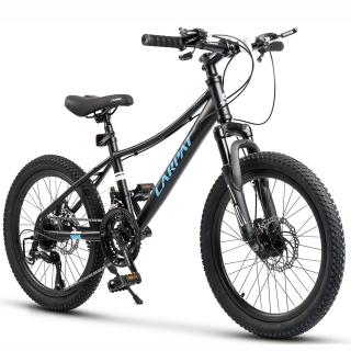 Bicicleta copii 20   CARPAT Polestar, cadru otel, manete secventiale, frane disc, 21 viteze, negru albastru, varsta 7-10 ani