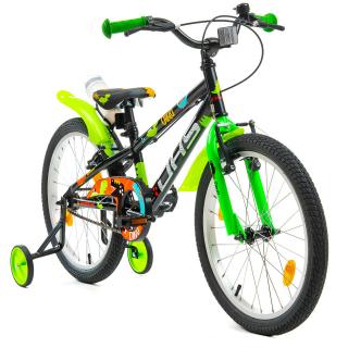 Bicicleta copii 20   DHS Junior Dino, negru verde, varsta 7-10 ani