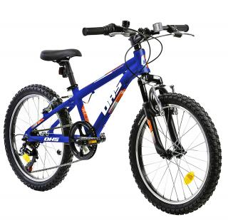 Bicicleta copii 20   DHS Terrana 2023, cadru aluminiu, manete RevoShift, frane V-Brake, 6 viteze, albastru, varsta 7-10 ani