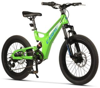 Bicicleta copii 20   MTB-FS CARPAT Pro C20344, cadru aluminiu 8.5  , 7 viteze, verde albastru, varsta 7-10 ani