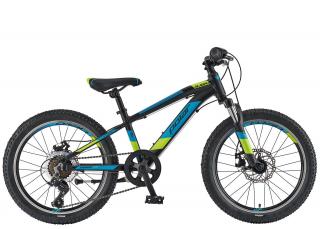 Bicicleta copii 20   POLAR Alaska 20, cadru aluminiu, frane disc, 6 viteze, negru albastru, varsta 6-9 ani