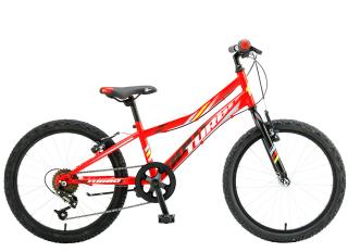 Bicicleta copii 20   POLAR Booster Turbo 200, cadru otel, frane V-Brake, 6 viteze, rosu, varsta 7-10 ani