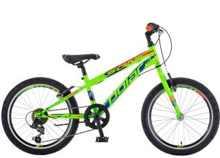 Bicicleta copii 20   POLAR Sonic 20, cadru otel, frane V-Brake, 6 viteze, verde portocaliu, varsta 7-10 ani