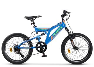 Bicicleta copii MTB-FS 20   RICH Alpin 2.0, cadru otel, manete RevoShift, frane V-Brake, 6 viteze, albastru, varsta 7-10 ani