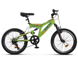 Bicicleta copii MTB-FS 20   RICH Alpin 2.0, cadru otel, manete RevoShift, frane V-Brake, 6 viteze, verde, varsta 7-10 ani