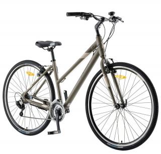 Bicicleta cross-fitness 28   POLAR Athena, cadru aluminiu 18  , manete secventiale, frane V-Brake, 21 viteze, gri