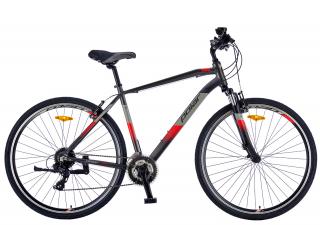 Bicicleta cross-fitness 28   POLAR Forester Comp, cadru aluminiu 17  , manete secventiale, frane V-Brake, 24 viteze, gri rosu