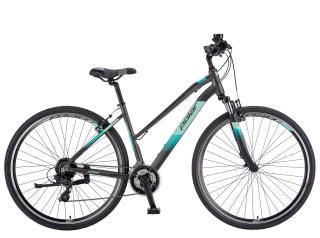 Bicicleta cross-fitness 28   POLAR Forester Comp Lady, cadru aluminiu 18  , manete secventiale, frane V-Brake, 24 viteze, antracit albastru