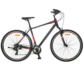 Bicicleta cross-fitness 28   POLAR Helix, cadru aluminiu 19.5  , manete secventiale, frane V-Brake, 21 viteze, negru rosu