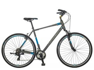 Bicicleta cross-fitness 28   POLAR Helix, cadru aluminiu 20.5  , manete secventiale, frane V-Brake, 21 viteze, gri albastru