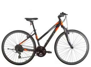 Bicicleta cross-fitness 28   SPRINT Sintero Lady, cadru aluminiu 17.5  , manete secventiale, frane V-Brake, 24 viteze, negru portocaliu
