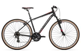 Bicicleta Cross-Fitness 29   ROCK MACHINE Crossride 100, cadru aluminiu 18  , frane V-Brake, 21 viteze, negru rosu