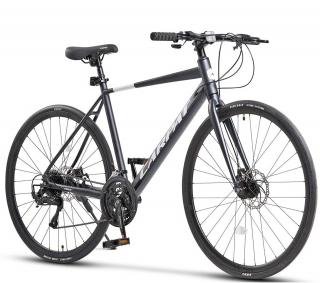 Bicicleta cross-fitness CARPAT ADVantage, cadru aluminiu 20  , manete secventiale, frane disc, 24 viteze, gri petrol alb