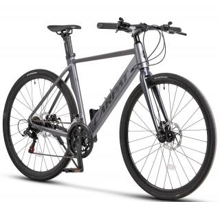 Bicicleta cross-fitness CARPAT Pathfinder 3.0, cadru aluminiu 20  , manete index, frane disc, 14 viteze, gri negru