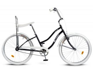 Bicicleta Cruiser 26   CARPAT Liberta, cadru otel 21  , frane V-Brake torpedo, single speed, negru alb