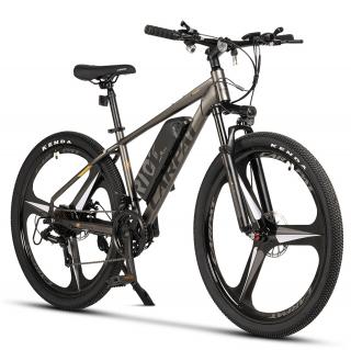 Bicicleta electrica 27.5   MTB-HT CARPAT Pioneer C27517E, cadru aluminiu 17  , jante magneziu, manete index, frane disc, 21 viteze, gri negru