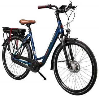 Bicicleta electrica City 28   DEVRON 28126, cadru aluminiu 21  , frane hidraulice torpedo, 8 viteze, albastru