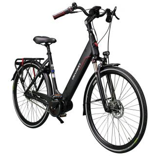 Bicicleta electrica City 28   DEVRON 28426AC, cadru aluminiu 21  , frane hidraulice, 7 viteze, negru
