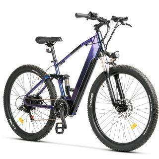 Bicicleta electrica MTB-FS 27.5   CARPAT C275M17E, cadru aluminiu 17  , manete index, frane disc, 21 viteze, negru violet