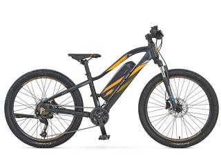 Bicicleta electrica MTB-HT 24   PROPHETE Graveler, cadru aluminiu 13.5  ,  manete secventiale, frane hidraulice, 7 viteze, negru portocaliu