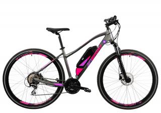 Bicicleta electrica MTB-HT 27.5   AFISPORT C1.7, cadru aluminiu 18  , manete secventiale, frane hidraulice, 24 viteze, gri mov