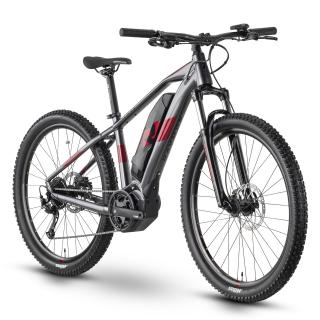 Bicicleta electrica MTB-HT 29   RAYMON HardRay E3.0, cadru aluminiu 21.5  , manete secventiale, frane hidraulice, 9 viteze,  gri rosu