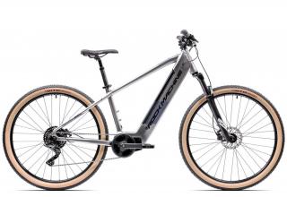 Bicicleta electrica MTB-HT 29   ROCK MACHINE Storm INT e70, cadru aluminiu 17  , manete secventiale, frane hidraulice, 8 viteze, argintiu negru