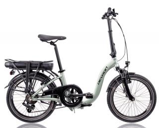 Bicicleta electrica pliabila 20   DEVRON 20122, cadru aluminiu, manete secventiale, frane V-Brake, 7 viteze, verde