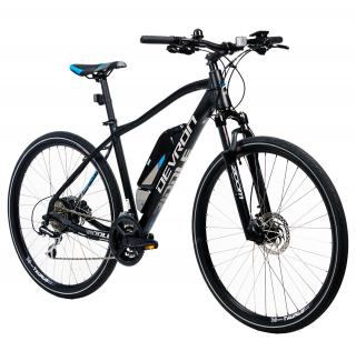 Bicicleta electrica Urban 28   DEVRON 28161, cadru aluminiu 19  , manete secventiale, frane hidraulice, 16 viteze, negru albastru