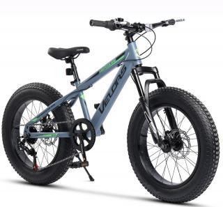 Bicicleta Fat Bike 20   VELORS Hercules, cadru otel 13.5  , manete RevoShift, frane disc, 7 viteze, gri verde, varsta 7-10 ani