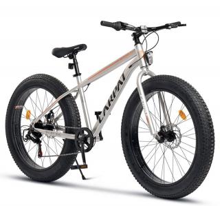 Bicicleta Fat Bike 26   CARPAT Aventus 2.6, cadru otel 18  , manete RevoShift, frane disc, 7 viteze, gri portocaliu