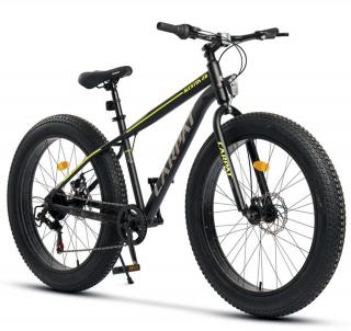 Bicicleta Fat Bike 26   CARPAT Aventus 2.6, cadru otel 18  , manete RevoShift, frane disc, 7 viteze, negru galben