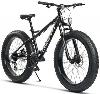 Bicicleta Fat Bike 26   CARPAT BigOne 2.6, cadru aluminiu 18  , manete secventiale, frane disc, 16 viteze, negru alb