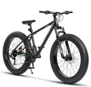 Bicicleta Fat Bike 26   VELORS Hercules, cadru otel 18  , manete RevoShift, frane disc, 21 viteze, negru verde