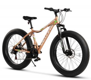 Bicicleta Fat Bike 26   VELORS Mars, cadru otel 17  , manete RevoShift, frane disc, 21 viteze, maro argintiu