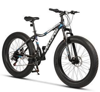 Bicicleta Fat Bike 26   VELORS Mars, cadru otel 17  , manete RevoShift, frane disc, 21 viteze, negru albastru