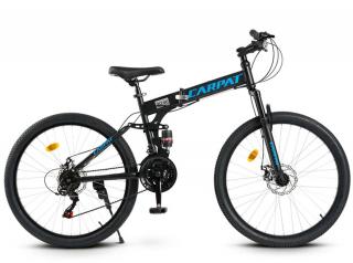 Bicicleta MTB-FS 26   CARPAT 2668C, cadru pliabil otel 15  , manete secventiale, frane disc, 21 viteze, negru albastru