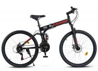 Bicicleta MTB-FS 26   CARPAT 2668C, cadru pliabil otel 15  , manete secventiale, frane disc, 21 viteze, negru rosu