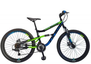 Bicicleta MTB-FS 26   POLAR Flash, cadru otel 15  , manete revoshift, frane disc, 18 viteze, negru verde