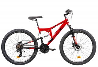 Bicicleta MTB-FS 27.5   DHS Terrana 2743, cadru otel 16.5  , frane disc, 21 viteze, negru rosu