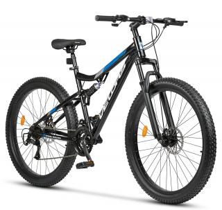 Bicicleta MTB-FS 27.5   VELORS Dynamic, cadru otel 17  , manete secventiale, frane disc, 21 viteze, negru albastru