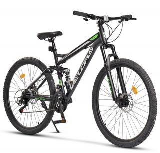 Bicicleta MTB-FS 27.5   VELORS Matador 2.7, cadru otel 17  , manete secventiale, frane disc, 21 viteze, negru alb