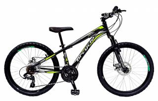Bicicleta MTB-HT 24   BR Storm One, cadru otel 14  , manete secventiale, frane disc, 21 viteze, negru verde