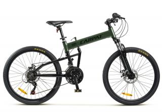 Bicicleta MTB-HT 24   CARPAT Hummer, cadru pliabil aluminiu15  , manete RevoShift, frane disc, 21 viteze, verde negru